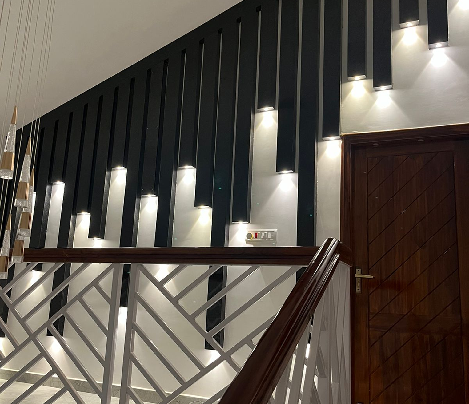 Interior lighting and staircase